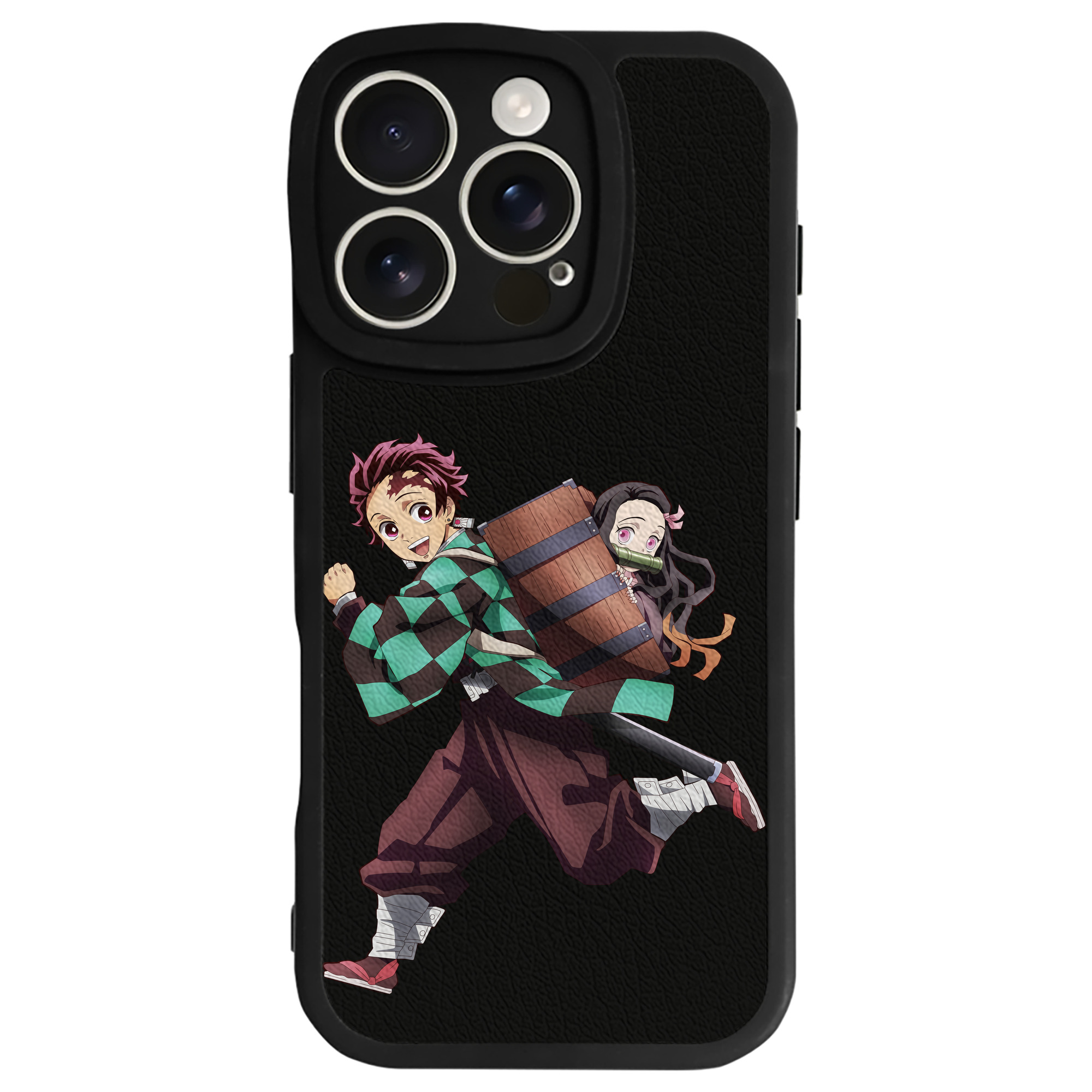 （画像用） 鬼滅の刃 竈門 炭治郎／かまど たんじろう Kamado Tanjirou 【iPhone 16シリーズ対応】シリコンスマホケース（レザー調） 材質：シリコン